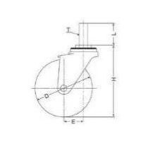 ナンシン 一般キャスター自在ストッパー付タイプ 75mmナイロン・白車輪付 SELー75NLSー1ーUNF1/2 1セット(50個)（直送品）