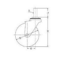 ナンシン 微音キャスター自在ストッパー付タイプ 100mmゴム・グレー(B入)車輪付 SESー100NRCSー12 1個（直送品）