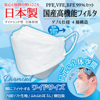 3D立体型マスク 5枚入 ワイドサイズ 白 10袋セット DYW05-10-AS 1セット（10袋） エスパック（直送品）