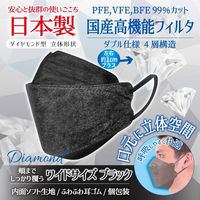 3D立体型マスク 5枚入 ワイドサイズ 黒 10袋セット DYB05-10-AS 1セット（10袋） エスパック（直送品）