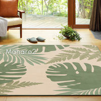 萩原 北欧モンステラ柄ラグ マハロ2 1900×2400mm グリーン 240626511 1枚（直送品）
