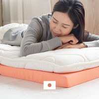 萩原 4つ折り5cmマットレス シングル 幅910×奥行1920×高さ50mm イエロー 350115140 1枚（直送品）