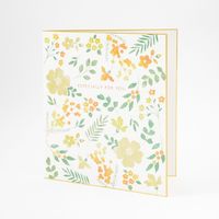 デザインフィル カラー色紙 シール付 半透明 二つ折り 花柄 黄 33260006 1個