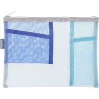 デザインフィル ペン&ツールポーチ メッシュ 水色 53348006 1個