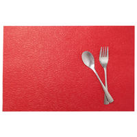 サンケーキコム 高知 和紙 テーブルマット しわしわ 赤 KJP-35 1セット(15枚:5枚×3パック)