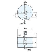 ナベヤ マグワークアジャストストッパー MHBーR70Cー45M8AS 1セット(2個)（直送品）