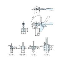 ナベヤ トグルダウンクランプ113ーL 113ー4ーL 113-4-L 1セット(2個)（直送品）