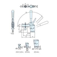 ナベヤ トグルダウンクランプ212ーL 212ー4ーL 212-4-L 1セット(2個)（直送品）