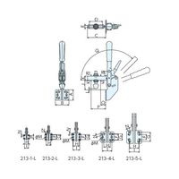 ナベヤ トグルダウンクランプ213ーL 213ー1ーL 213-1-L 1セット(3個)（直送品）