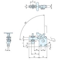 ナベヤ トグルダウンクランプ252ーL 252ー2ーL 252-2-L 1セット(3個)（直送品）