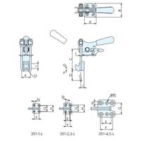 ナベヤ トグルフッククランプ351ーL 351ー4ーL 1セット(2個)（直送品）