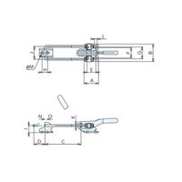ナベヤ トグルフッククランプS331 S331ー1 S331-1 1セット(2個)（直送品）