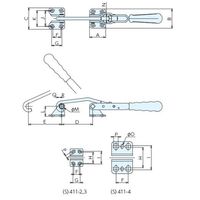 ナベヤ トグルフッククランプ411 411ー3 411-3 1セット(3個)（直送品）