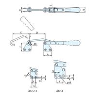 ナベヤ トグルフッククランプ412 412ー3 412-3 1セット(3個)（直送品）
