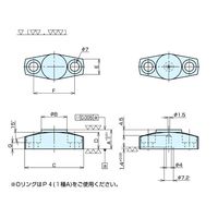 ナベヤ 基準座(フランジ付) KZFB16A 1セット(2個)（直送品）