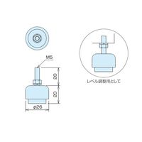 ナベヤ 防振フット(軽量型) BFL20D013 1セット(19個)（直送品）