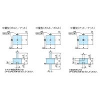 ナベヤ ビルトイン防振マウント(中量型) BBM50D060NB 1セット(3個)（直送品）