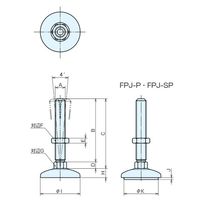 ナベヤ フットジャッキ FPJ型 FPJ12066ー80S FPJ12066-80S 1セット(5本)（直送品）