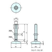 ナベヤ フットジャッキ FAJ型 FAJ20100ー60SP FAJ20100-60SP 1セット(3本)（直送品）