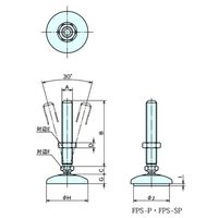 ナベヤ フットジャッキ FPS型 FPS16066ー60S FPS16066-60S 1セット(6本)（直送品）
