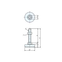 ナベヤ 防振フットジャッキ BFJ12070Sー135 1セット(5個)（直送品）