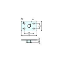 ナベヤ フットジャッキ用取付プレート FJTP16A 1セット(23個)（直送品）