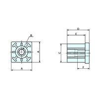 ナベヤ 角パイプジョイント KPJ30ー10 KPJ30-10 1セット(9個)（直送品）