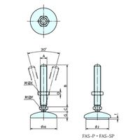 ナベヤ フットジャッキ FAS型 FAS10125ー80 FAS10125-80 1セット(5本)（直送品）