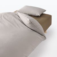 無印良品 再生ポリエステル　乾きやすい　ボックスシーツ Ｓ １００×２００×１８‐２８ｃｍ用 ブラウン  良品計画