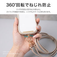 iPhone/スマートフォン対応 「STRAP SHEET」挟み込みシート リング付き360度回転ステンレスタイプ シルバー（直送品）