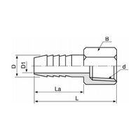 アソー ACE Fittings(エースフィティング)ホース継手 内ネジホースニップル HF HF-1295 1個 69-7850-77（直送品）