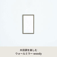永井興産 woody ウォールミラー 幅300×奥行15×高さ500mm グレー NK-220GY 1枚（わけあり品）