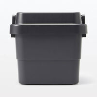 無印良品 ポリプロピレン頑丈収納ボックス ダークグレー 小 約幅40×奥行39×高さ37cm 30L 良品計画（わけあり品）