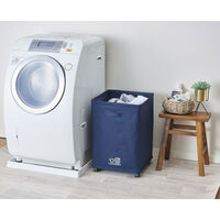 パール金属 ランドリーバスケット 76L ダークブルー N-7894 1個（わけあり品）