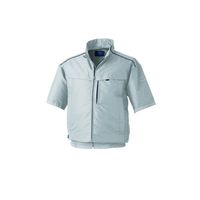 空調服(R)半袖ブルゾン(横ファン)/シルバー/M+ 空調服(R) スターターキット KU92322/SILVER/M +SKSP01（直送品）