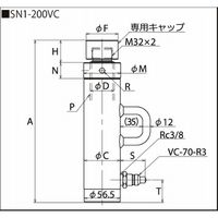 理研機器 リケン ユアツシリンダ SN10-200-NC 1個（直送品）