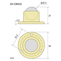 清水 ボールキャスター面打 SH-CBM25 1個（直送品）