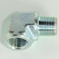 マルエム産業 高圧 鋼製 ネジ継手 メスオスエルボ(Rc×R)3価クロメート処理品 1/4 LCM 1/4-10 1包(10個入)（直送品）