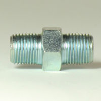 マルエム産業 高圧 鋼製 ネジ継手 ニップル(R)3価クロメート処理品 1/2 SN1/2-10 1包(10個入)（直送品）