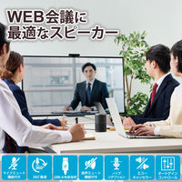 会議用有線スピーカーフォン USB-A接続 無指向性マイク HS-SP02BK 1個 エレコム