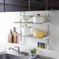 平安伸銅工業HEIAN SHINDO 突ぱりステンレス2段棚 TOS-9 1台（直送品）