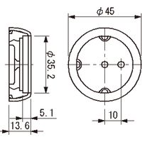 OMSORG(オムソリ) オムソリPRO手すりUB35シリーズ  エンドベース シルバー UB35B-S 20個（直送品）