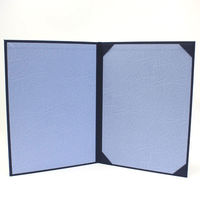 山櫻 証書フォルダー A4用 二つ折り 紺 布地 ファイル 823008 1冊（わけあり品）