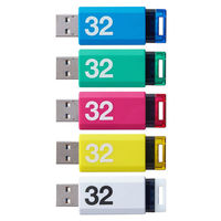 USBメモリ USB2.0 ノック式 32GB 5本パック（わけあり品）