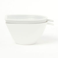 フタ付ちりとりザルボウル ホワイト LAKOLE/ラコレ（わけあり品）