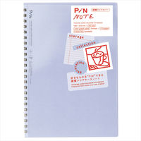 いろは出版 PiN リングノート A5 3mm方眼 硬質クリアケース付き ブルー GPN-02 1セット(2冊)（直送品）