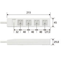 延長コード 電源タップ コンセント 2.5m 3ピン 4個口 ほこり防止 磁石付 白 T-T1D-3425WH エレコム 1個（わけあり品）