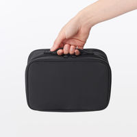 無印良品 再生ナイロンメイクボックス 黒 Ｓ 約２３×１５．５×９ｃｍ 良品計画