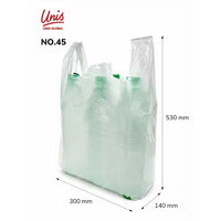 【アウトレット】レジ袋（乳白）バイオマスポリエチレン10%入 45号 縦530×幅300×マチ140mm 1箱(1000枚：100枚×10)