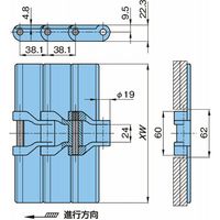椿本チエイン (株)椿本チエイン プラトップチェーン TPSS形 TPSS1905ーLFBーL 1セット(2L)（直送品）